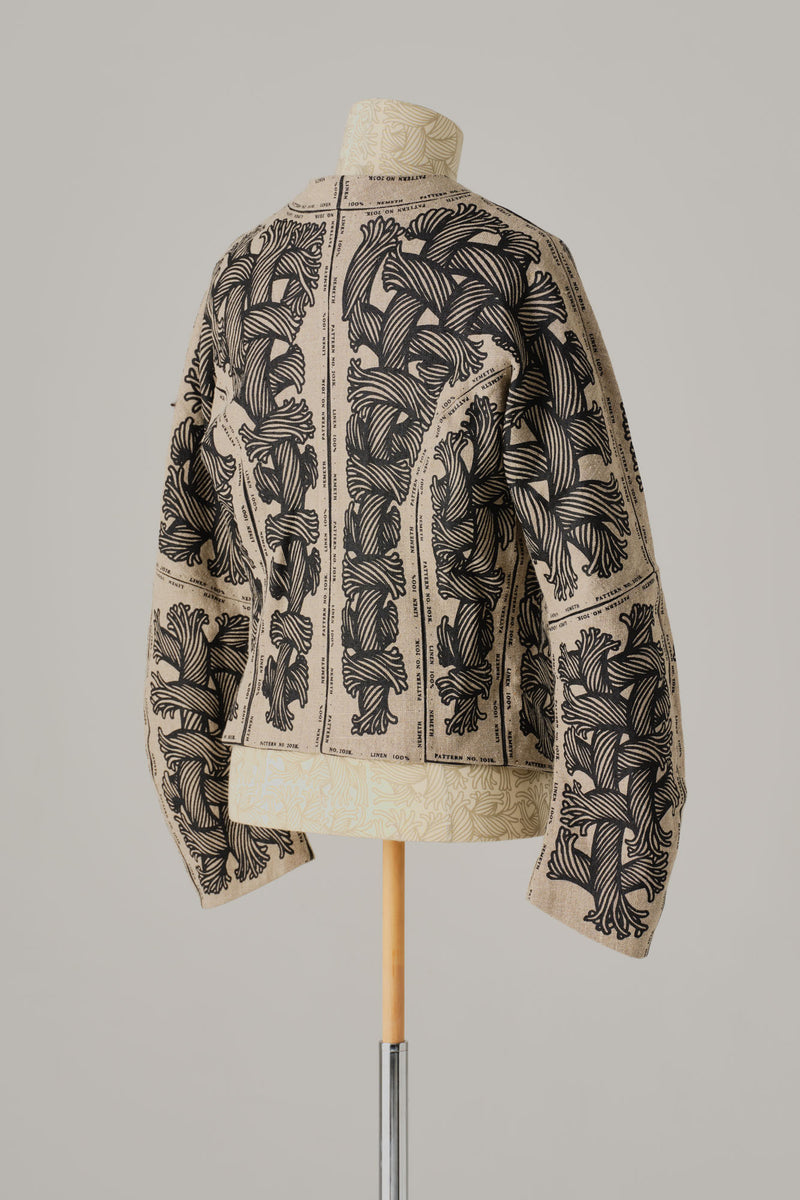 Jacket 203K- Linen100% Heavy Canvas- 203 Pattern Rope- Natural