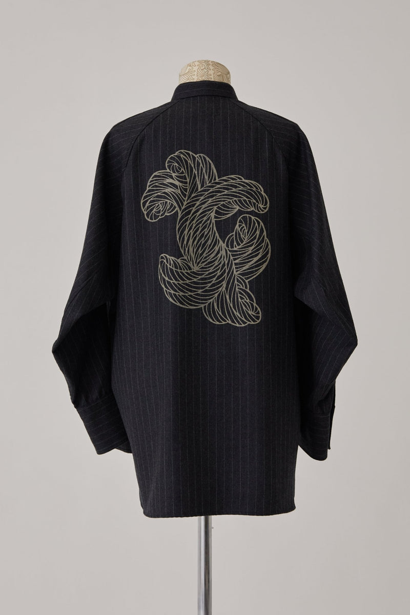 Nemeth 988R ウール100% ピンストライプシャツ LL shirt-988r-wool100-pin-stripe-