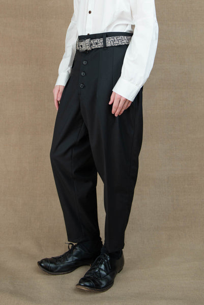 Trousers 11- Wool100% Gabardine- Black