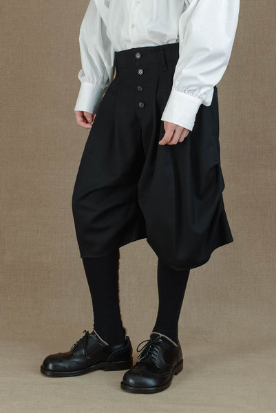 Trousers 64B- Wool100% Gabardine- Black