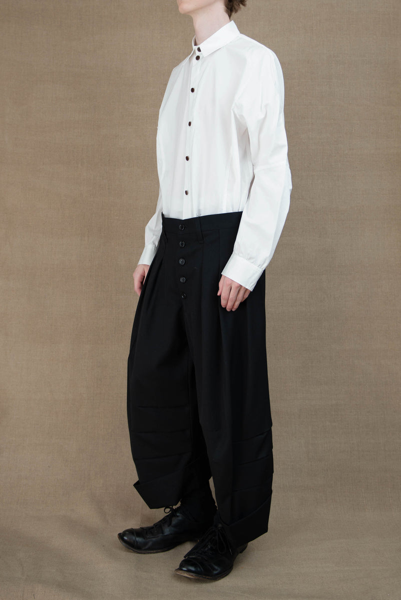 Trousers 21B- Wool100% Gabardine- Black