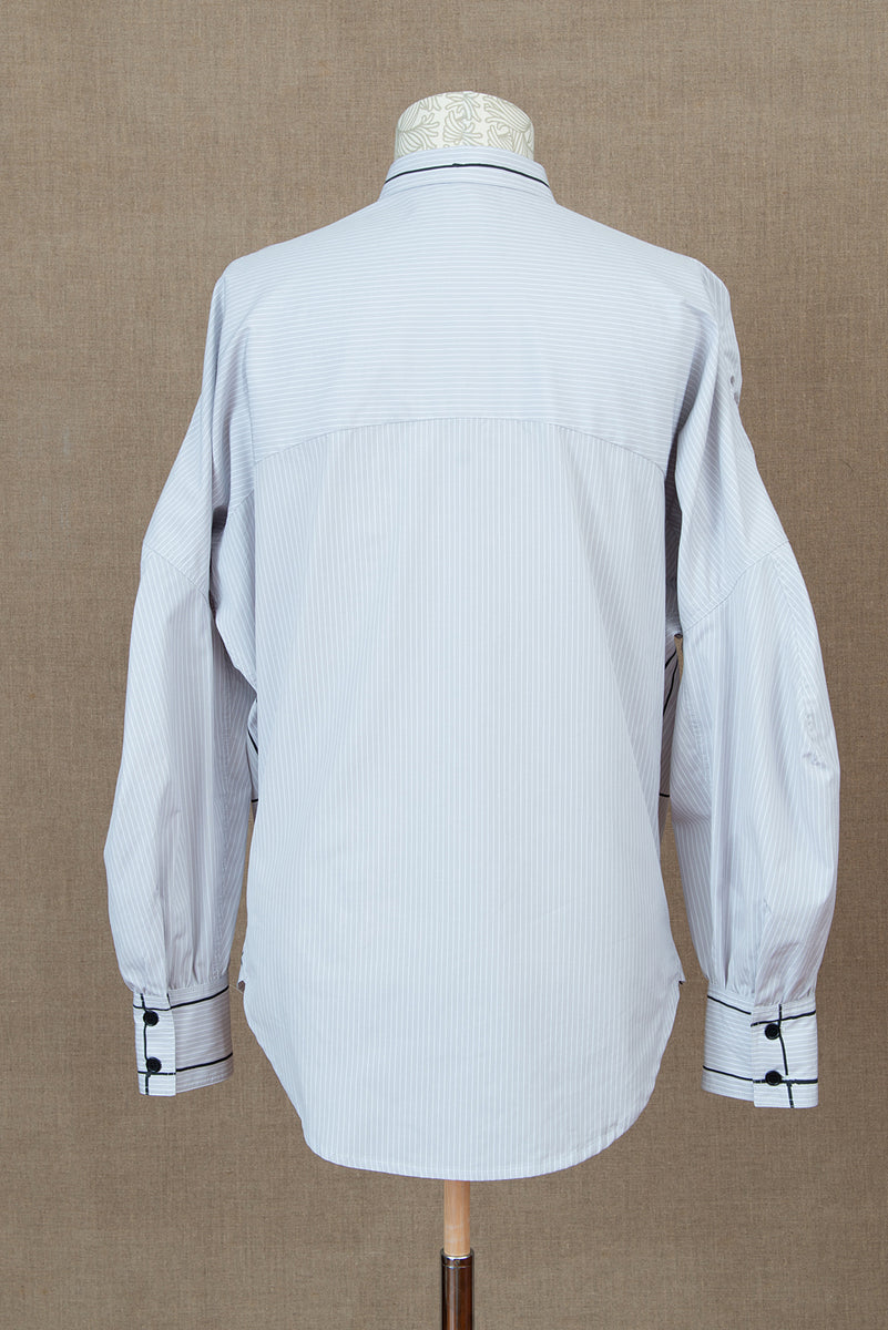 Shirt 18752- Cotton100% Broad- L Rope Print- White