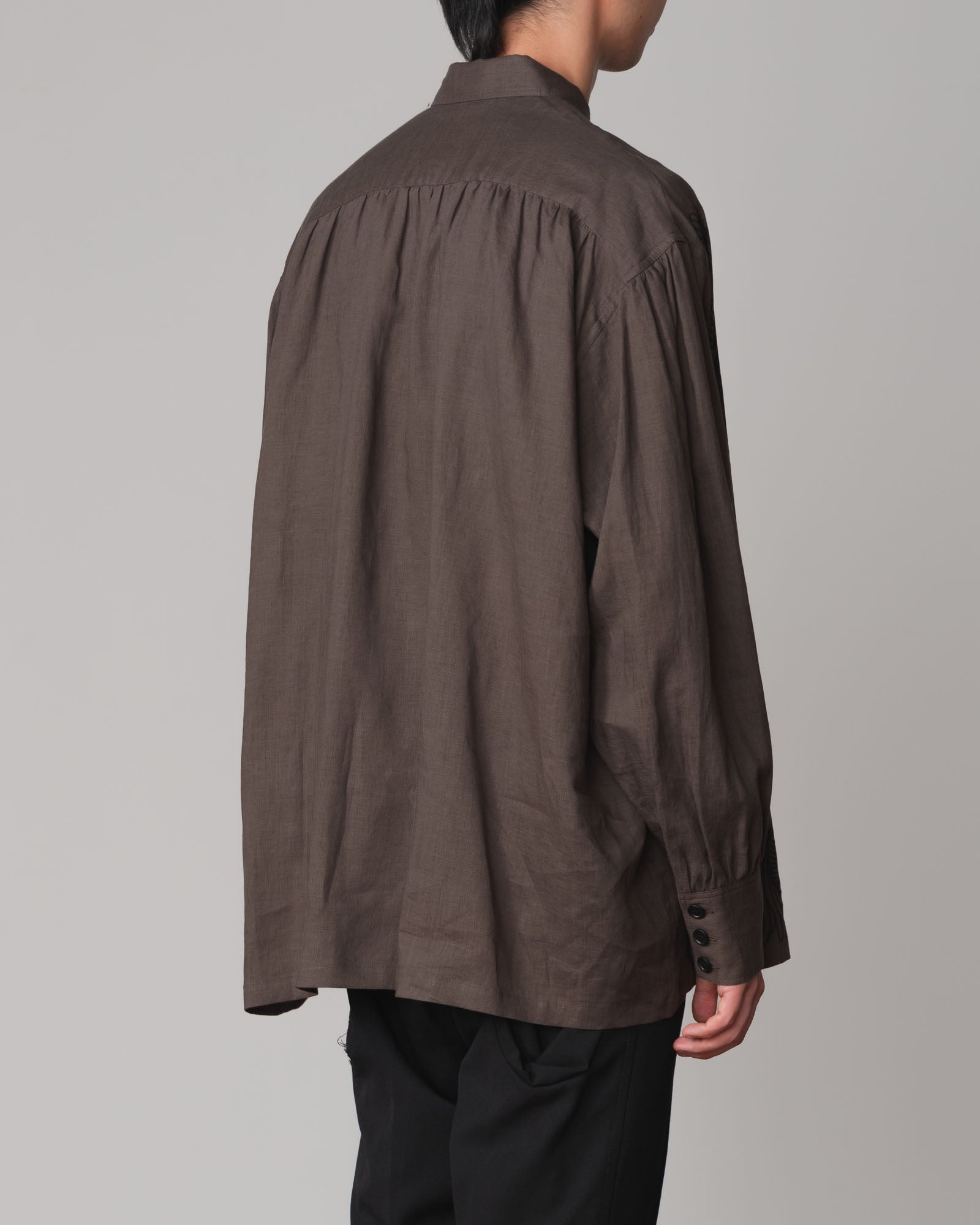 Shirt 893- Linen100% 221- 89 Pattern Rope Print- Grey