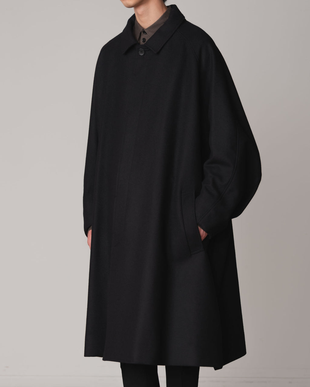 Coat 236- Wool100% Melton- Black