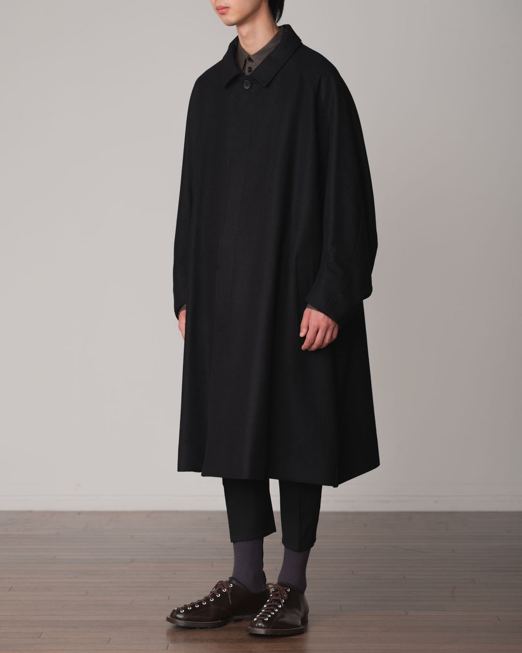 Coat 236- Wool100% Melton- Black