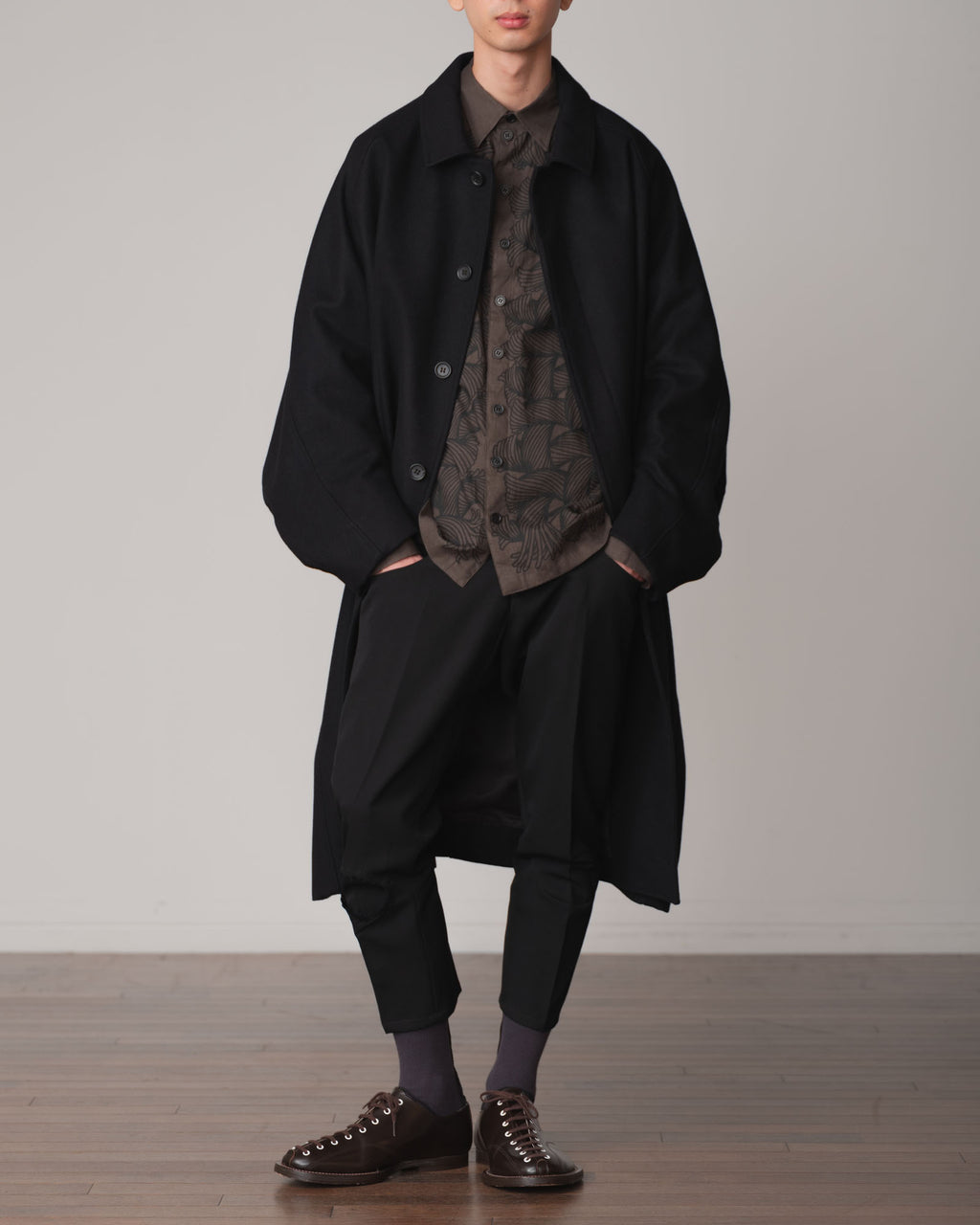 Coat 236- Wool100% Melton- Black