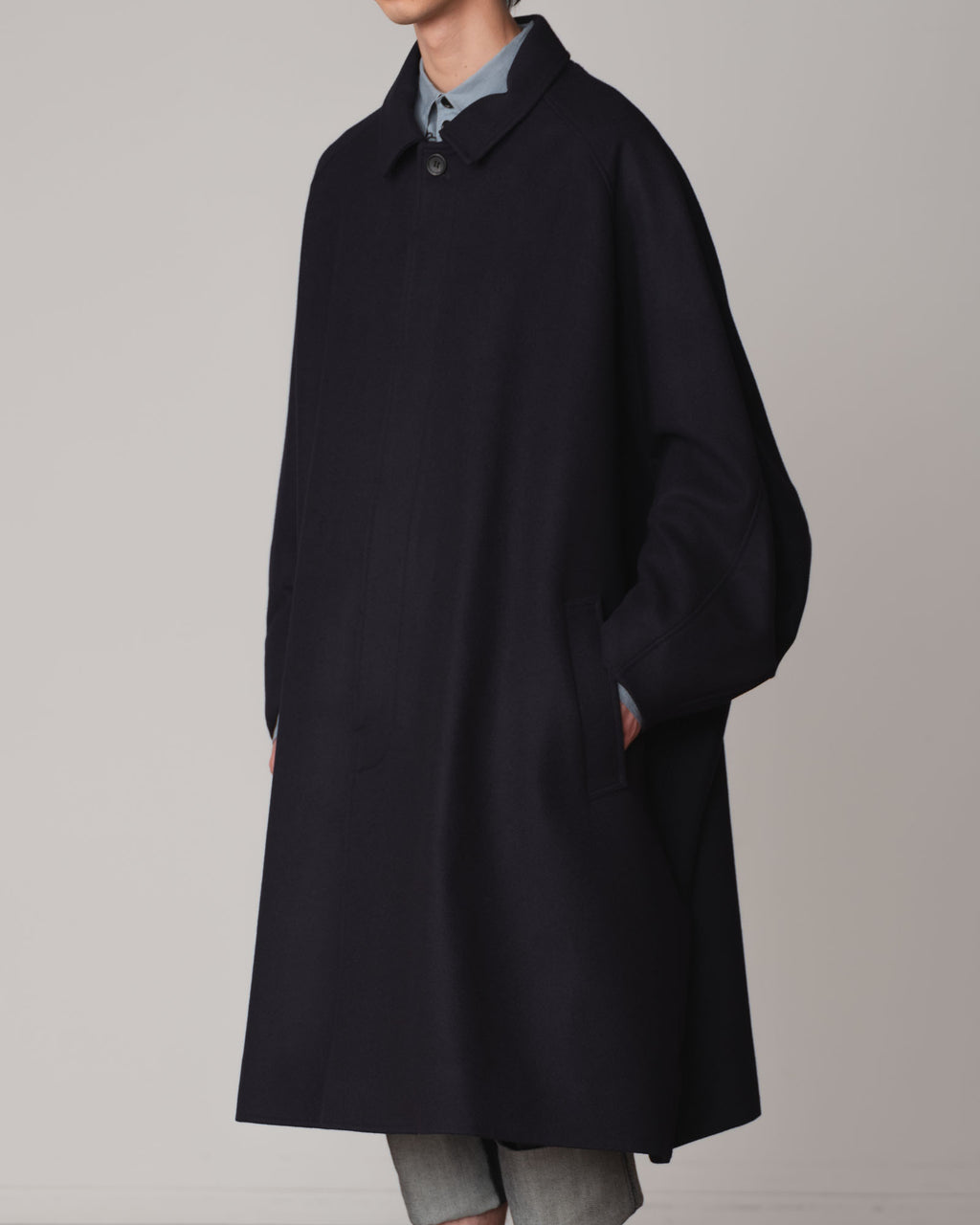Coat 236- Wool100% Melton- Navy
