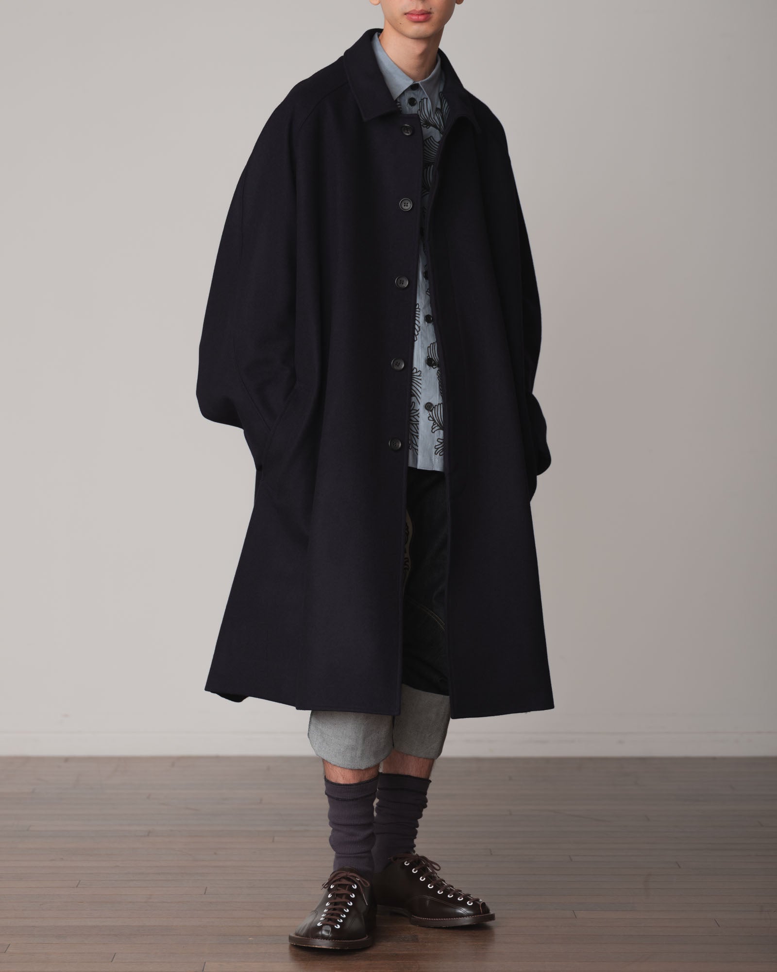 Coat 236- Wool100% Melton- Navy