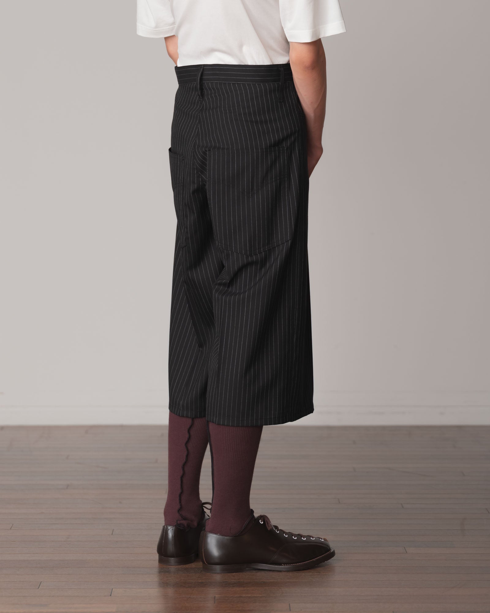 Trousers 2102- Summer Wool100% Pin Stripe- Black