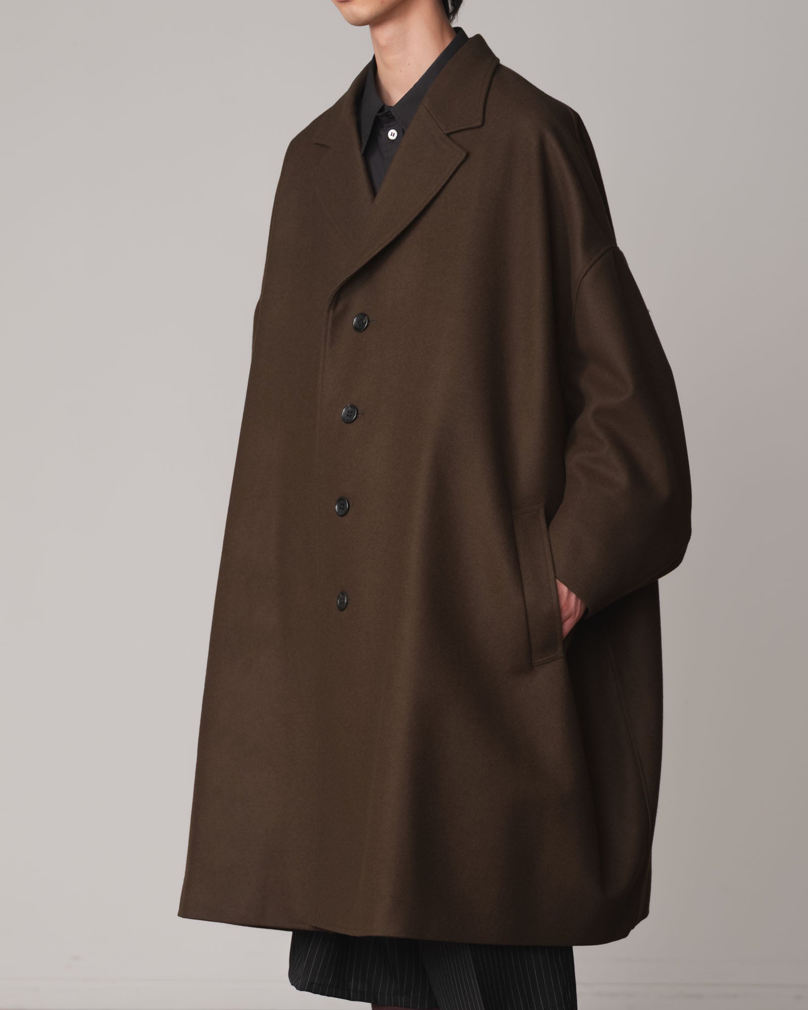 Coat 336- Wool100% Melton- Khaki