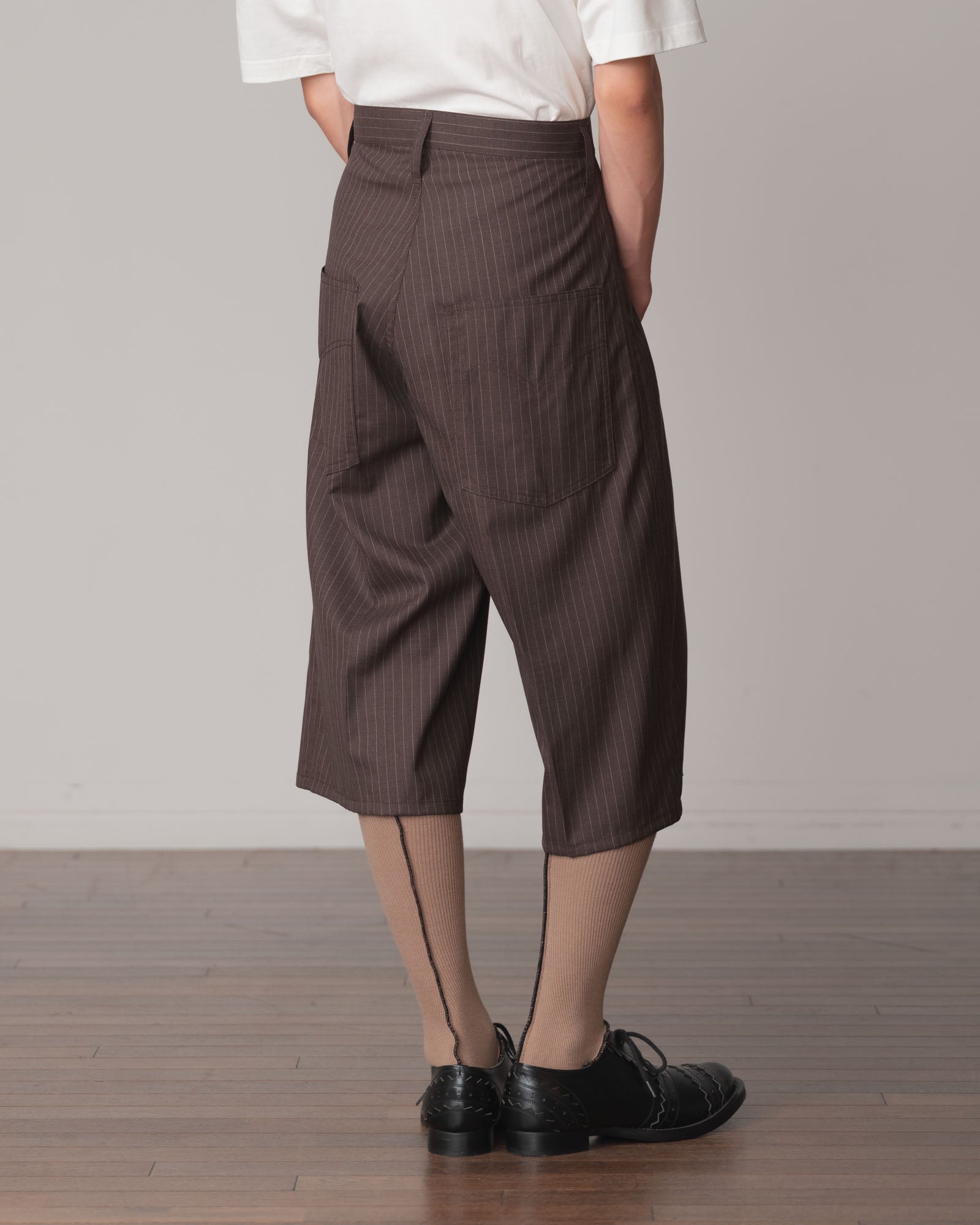 Trousers 2102- Summer Wool100% Pin Stripe- Brown