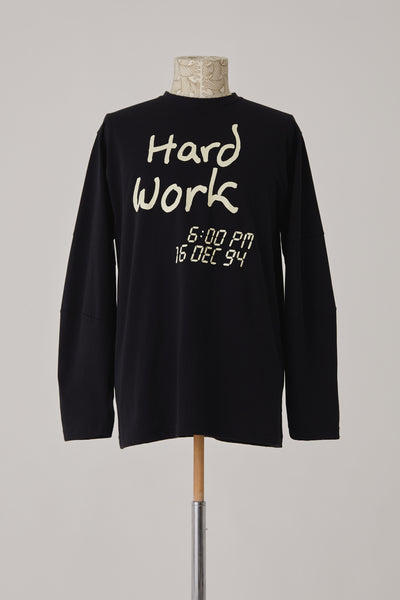 Tshirt 108- Cotton100% Jersey Print- Hard Work- Black