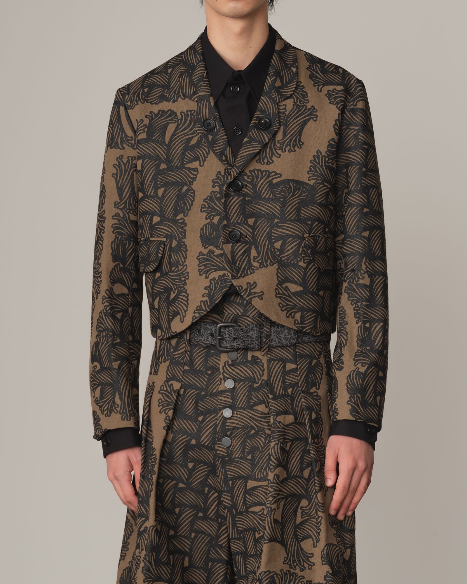Jacket 5180- Cotton100% Oxford Print- Isle Rope Print- Light Brown