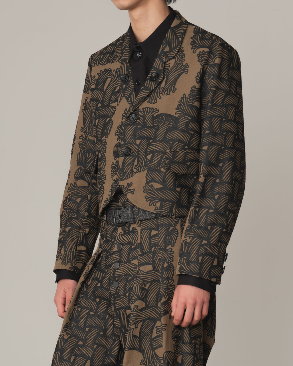 Jacket 5180- Cotton100% Oxford Print- Isle Rope Print- Light Brown