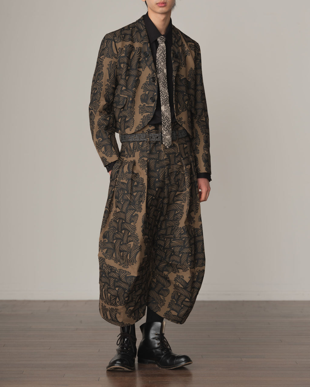 Jacket 5180- Cotton100% Oxford Print- Isle Rope Print- Light Brown