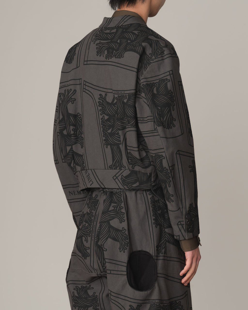 Jacket 2832- Cotton100% Oxford Print- 42S Pattern Rope Print- Grey