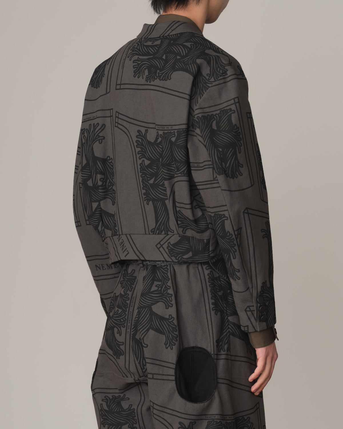 Jacket 2832- Cotton100% Oxford Print- 42S Pattern Rope Print- Grey