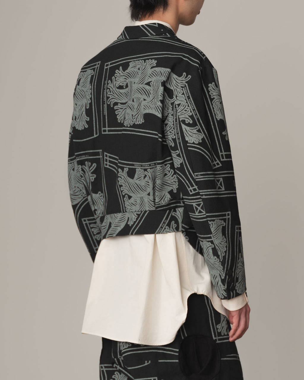 Jacket 2832- Cotton100% Oxford Print- 42S Pattern Rope Print- Black