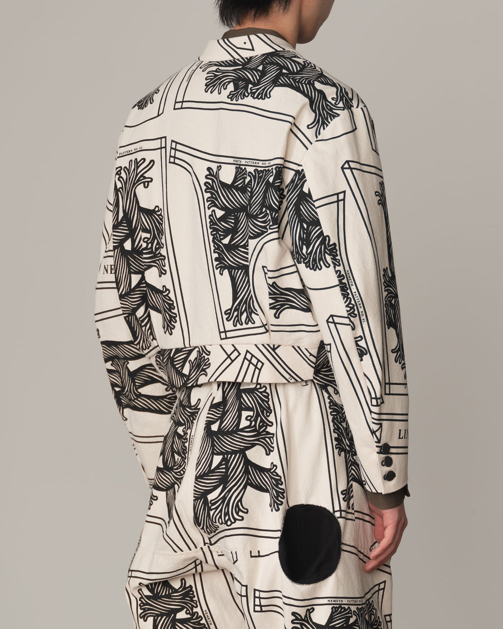 Jacket 2832- Cotton100% Oxford Print- 42S Pattern Rope Print- Natural