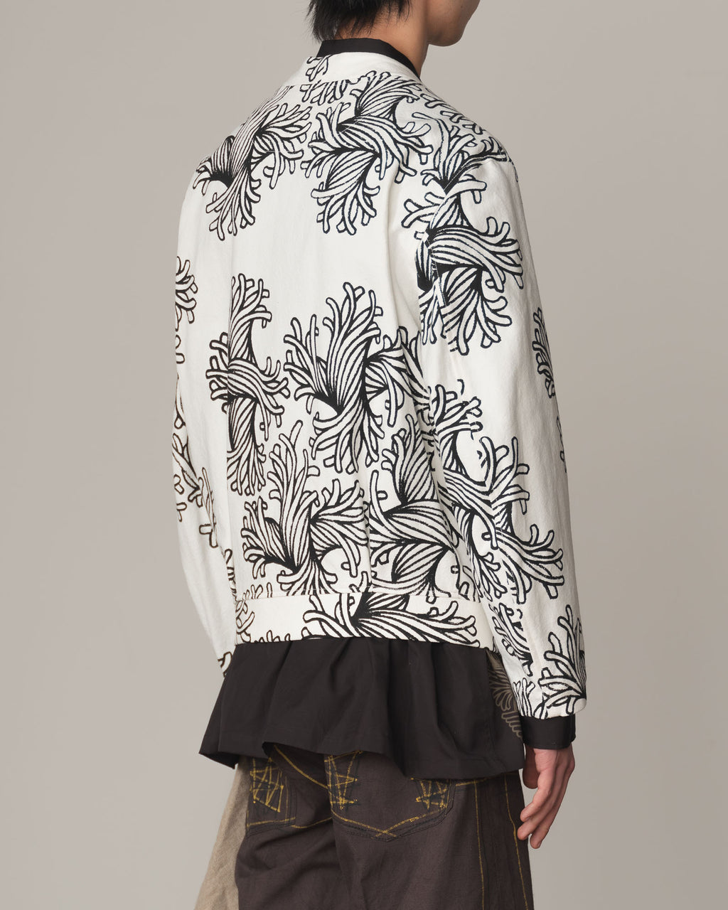 Jacket 37458B- Cotton100% Oxford Print- L Rope Print- Off White