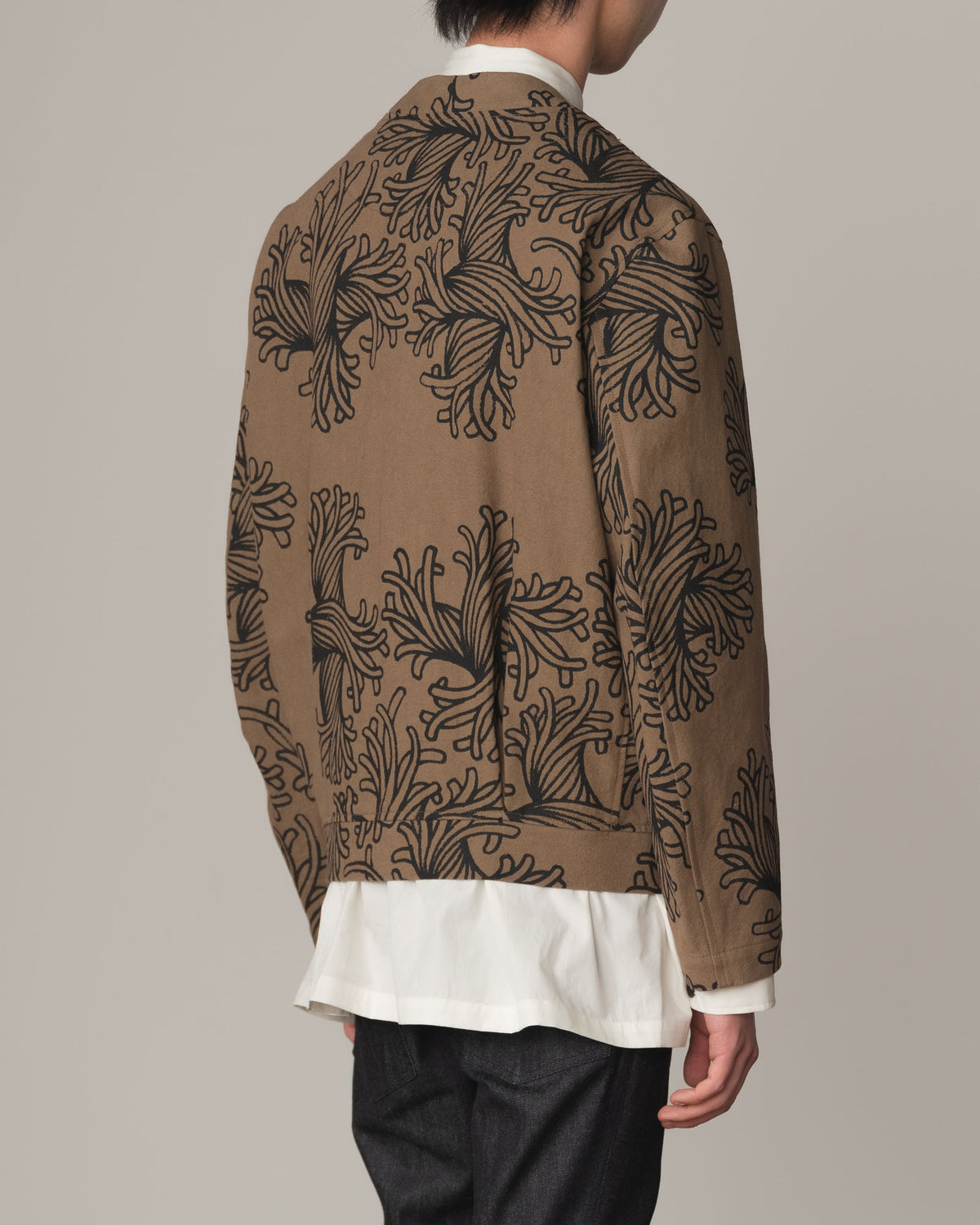 Jacket 37458B- Cotton100% Oxford Print- L Rope Print- Light Brown