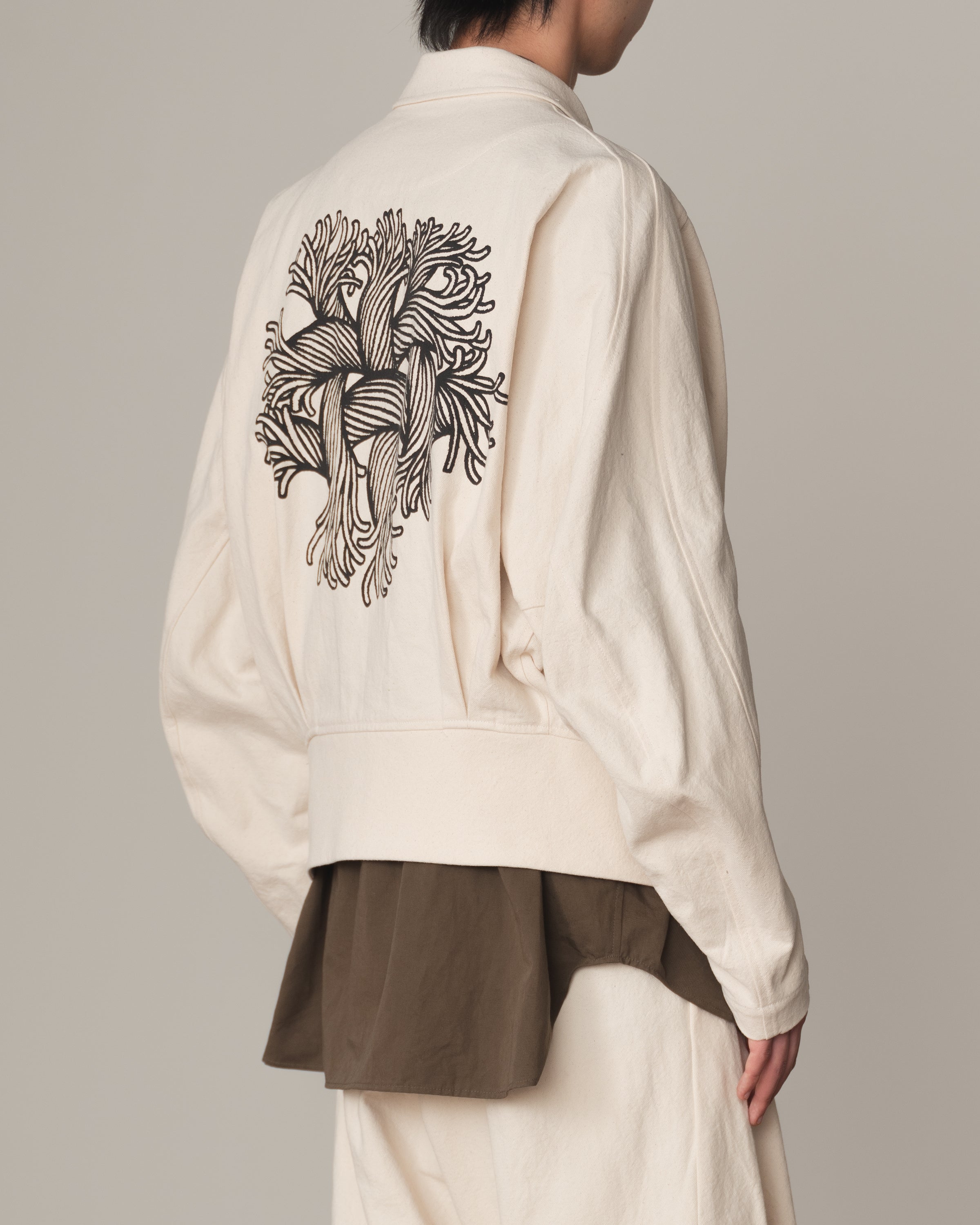 Jacket 191B- Cotton100% Oxford Print- Embroidery Rope Print