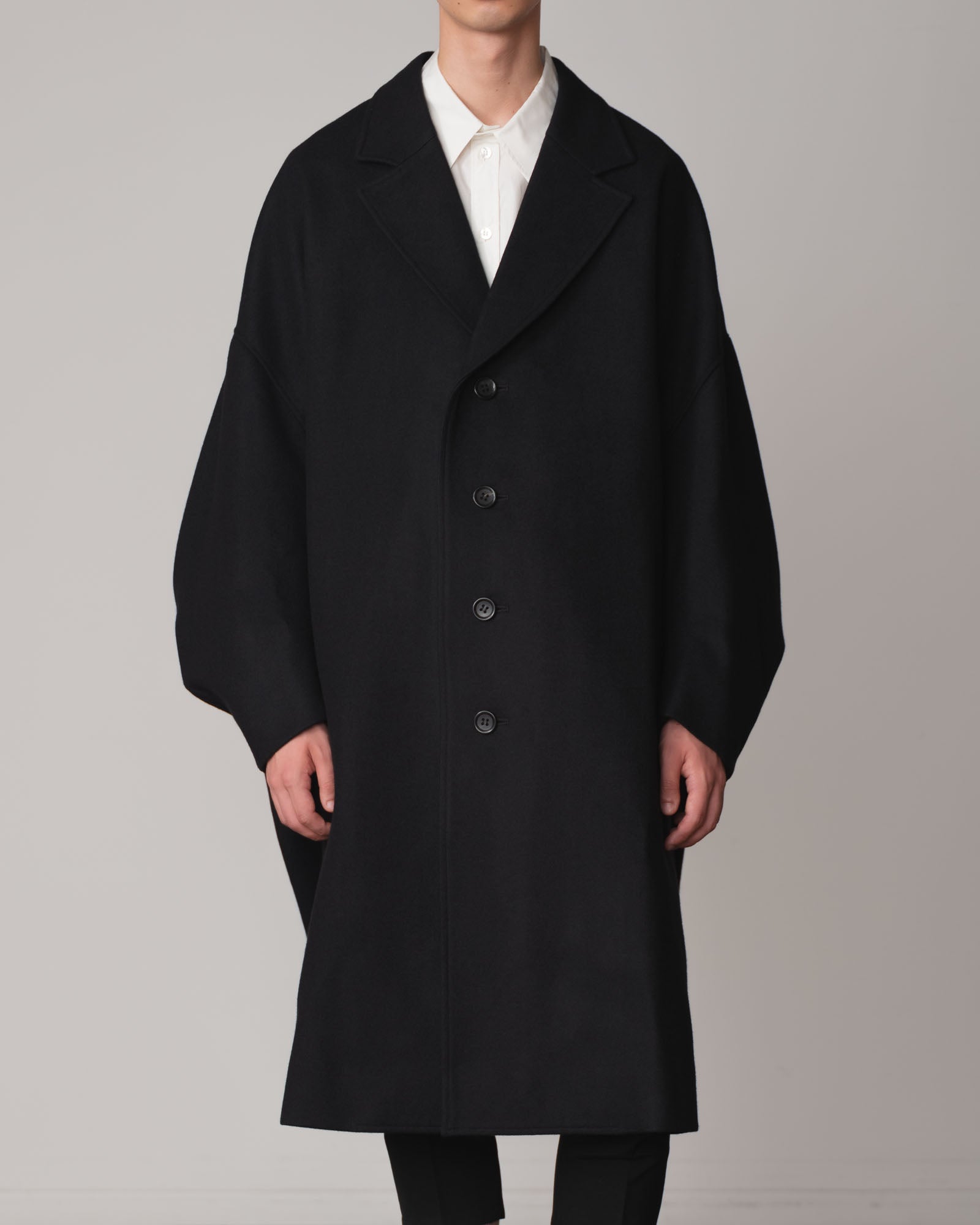 Coat 336- Wool100% Melton- Black