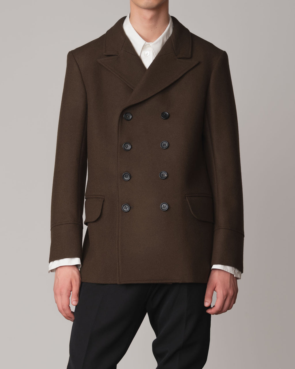 Coat 668- Wool100% Melton- Khaki