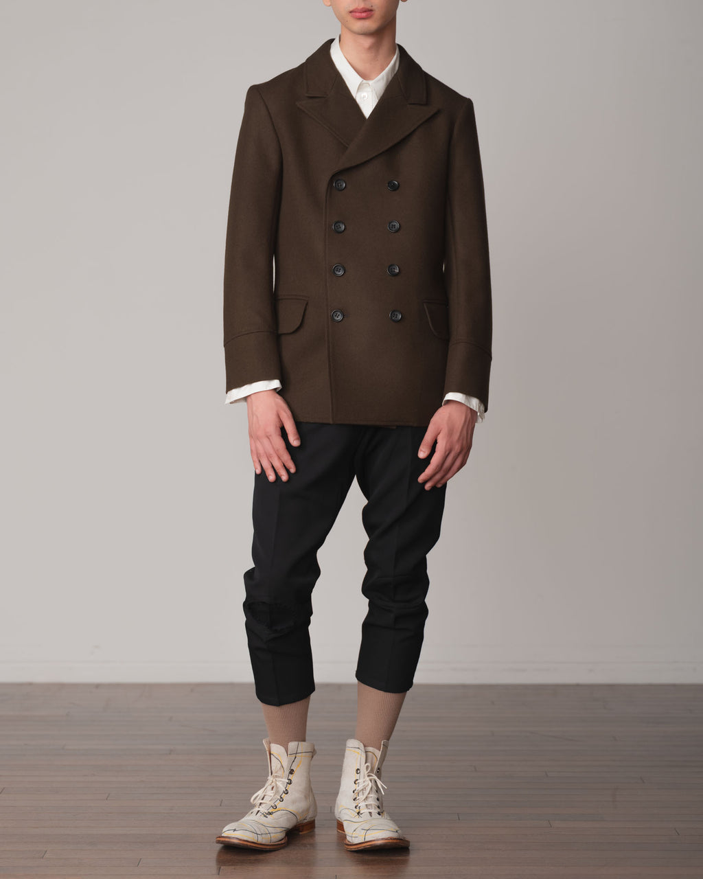 Coat 668- Wool100% Melton- Khaki