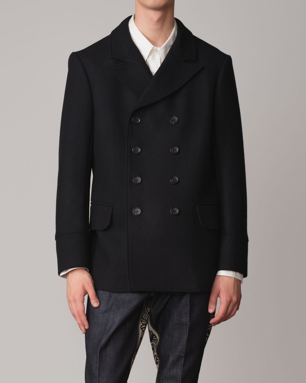 Coat 668- Wool100% Melton- Black