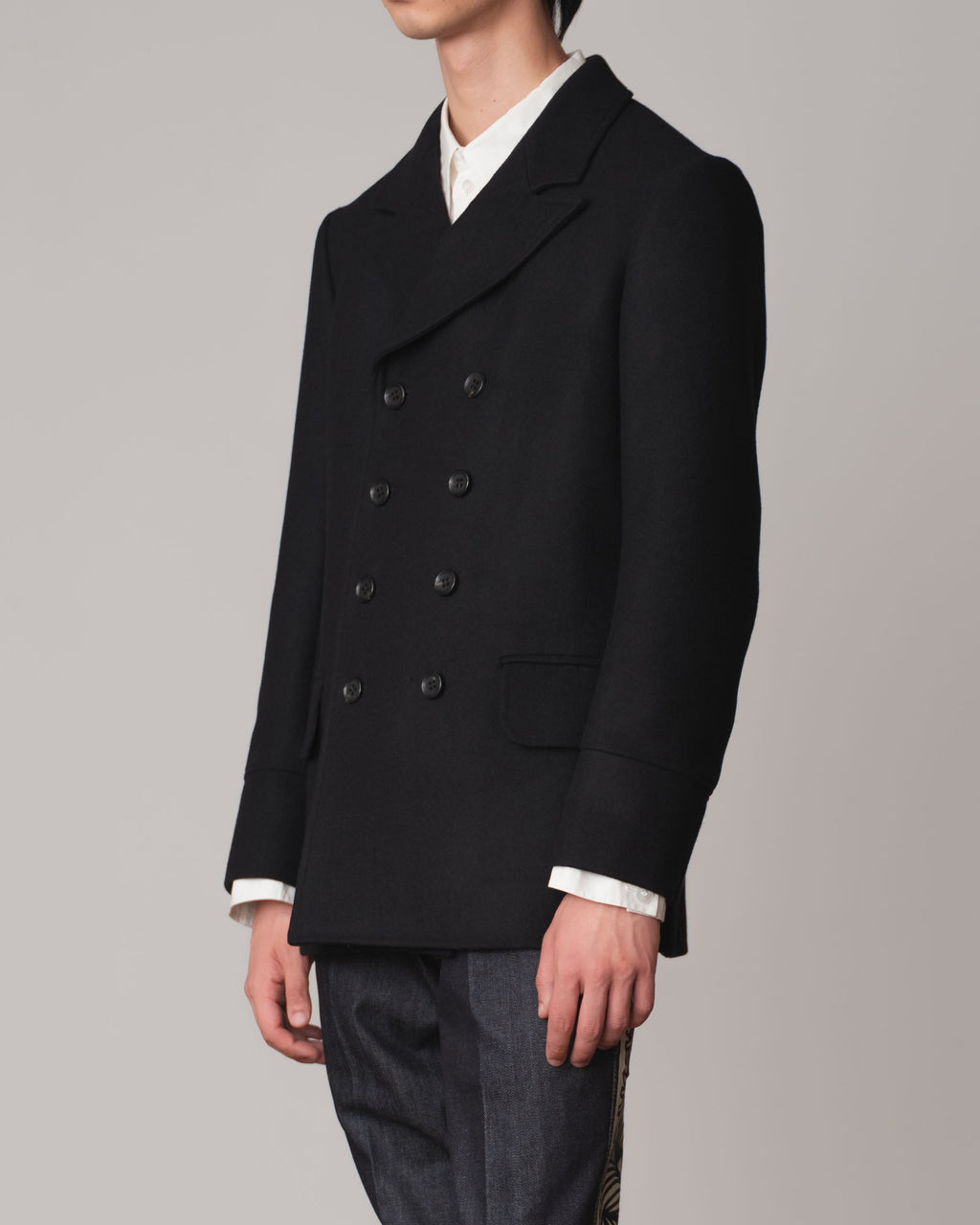 Coat 668- Wool100% Melton- Black