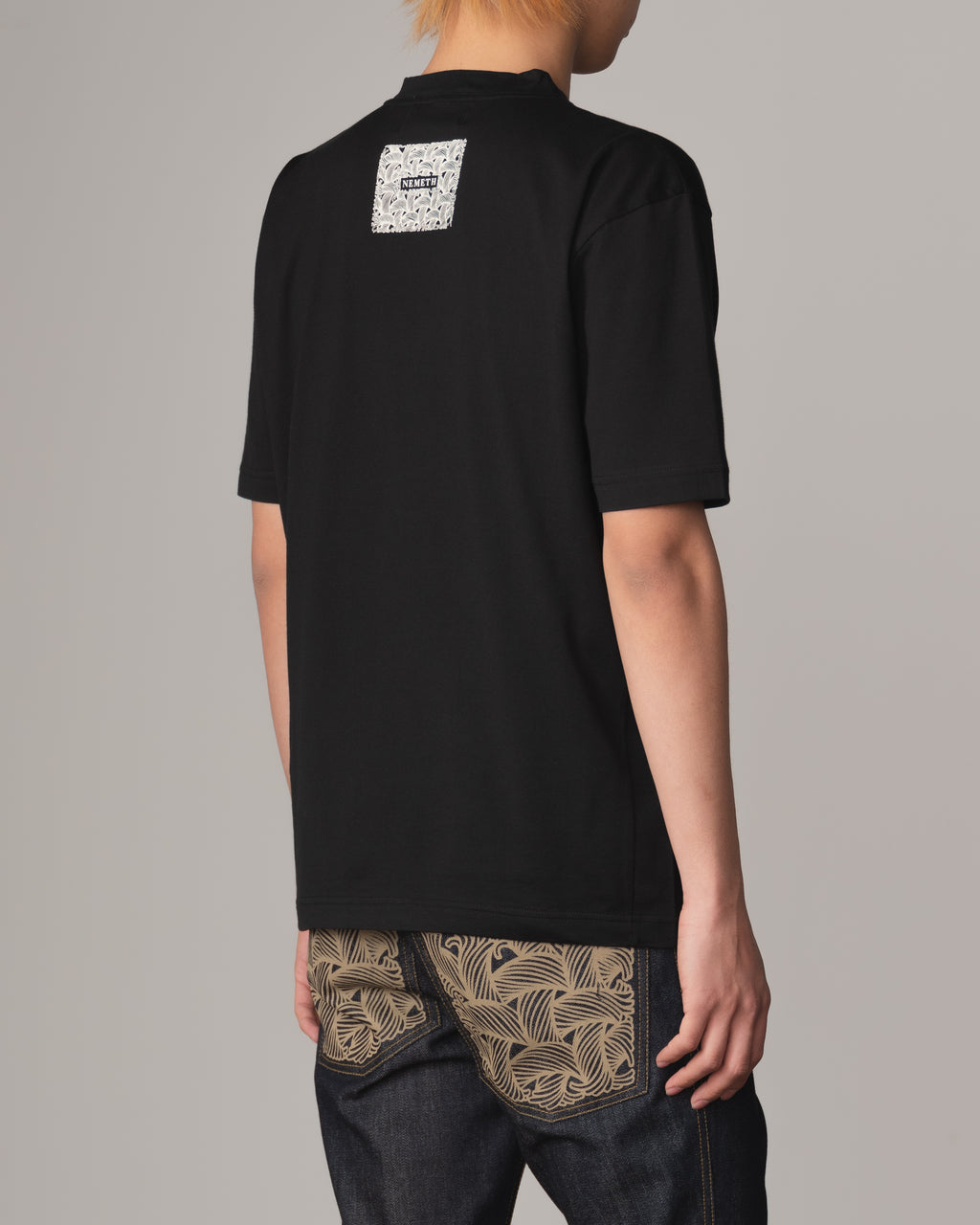 Tshirt Printed- Cotton100% Jersey- Painting Series 01- Black Body Brown Base