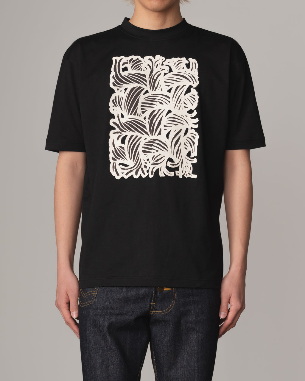 Tshirt Printed- Cotton100% Jersey- Painting Series 01- Black Body Brown Base