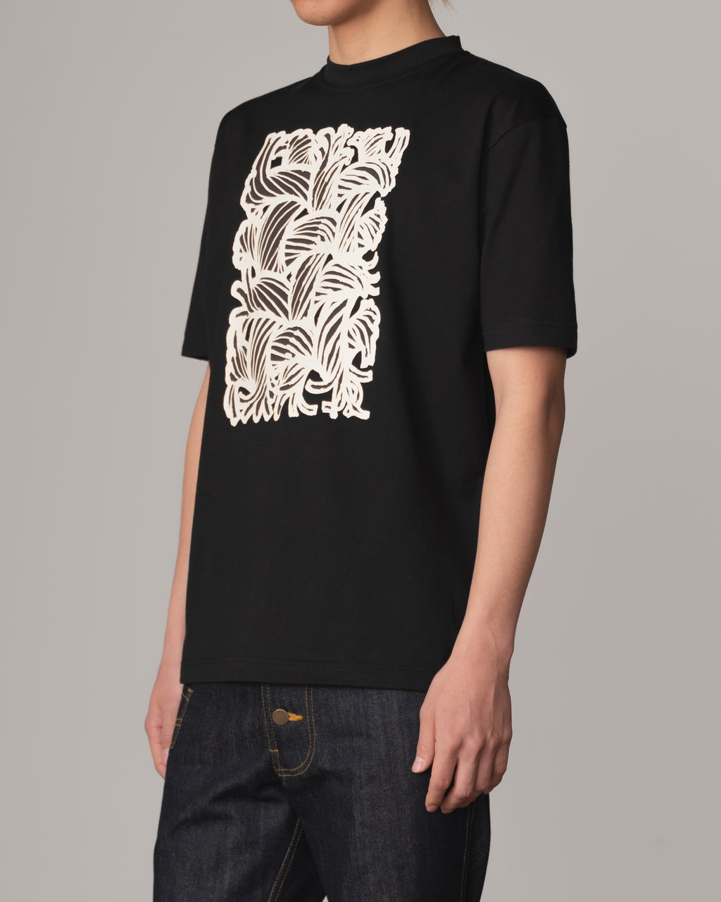 Tshirt Printed- Cotton100% Jersey- Painting Series 01- Black Body Brown Base