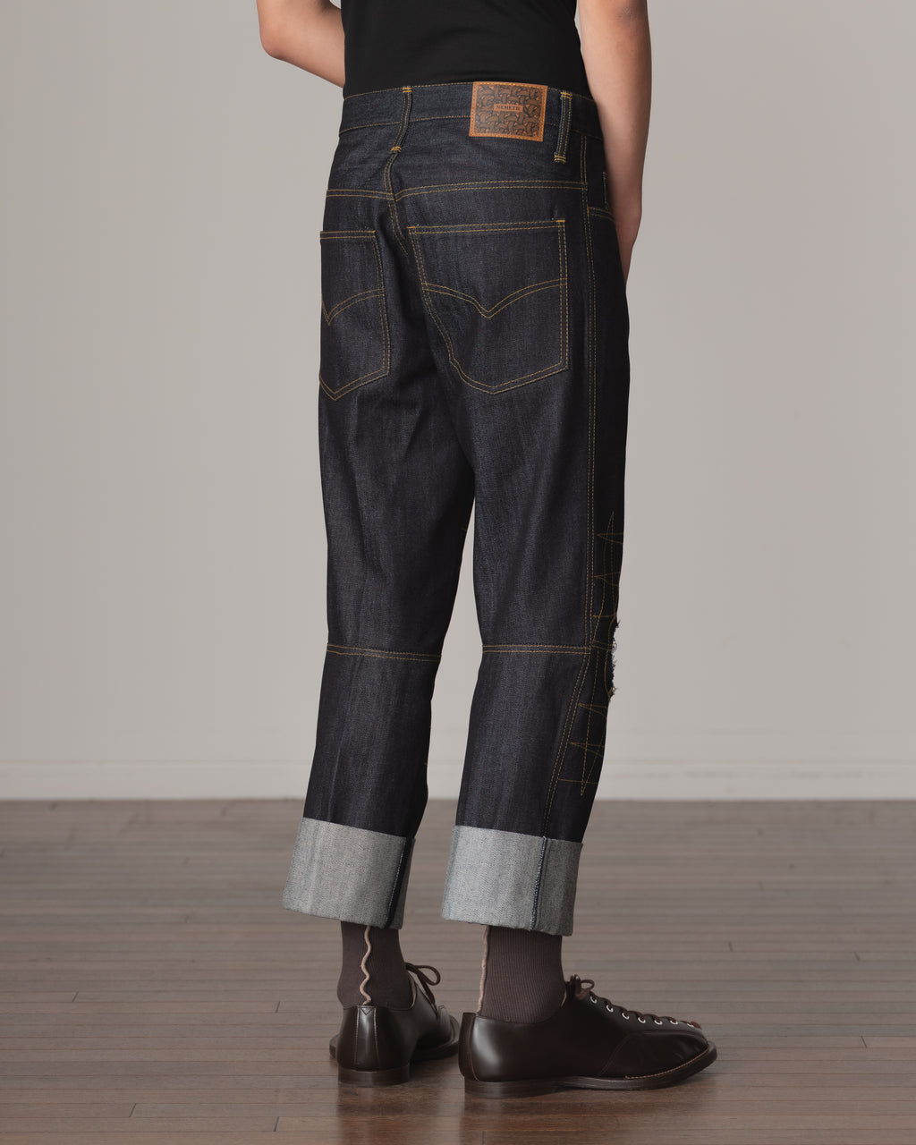 Trousers RL20- Cotton100% Denim- Yellow Stitch- Indigo