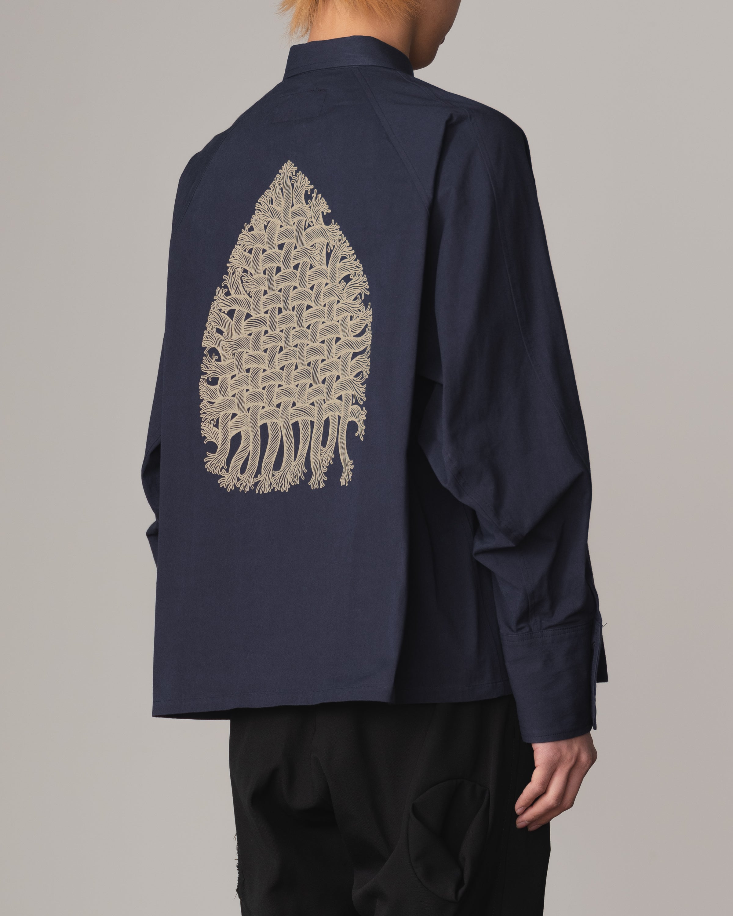 Shirt 988- Cotton100% Twill- Iron Rope Print- Navy