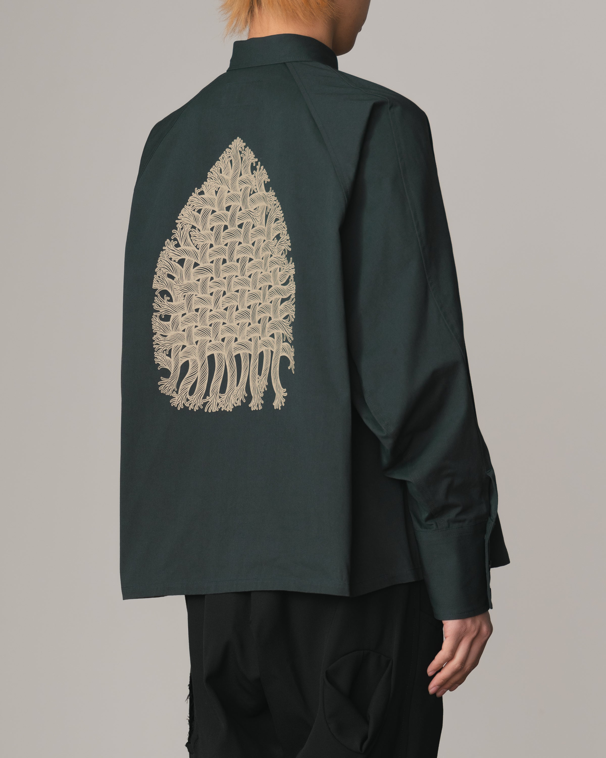 Shirt 988- Cotton100% Twill- Iron Rope Print- Green