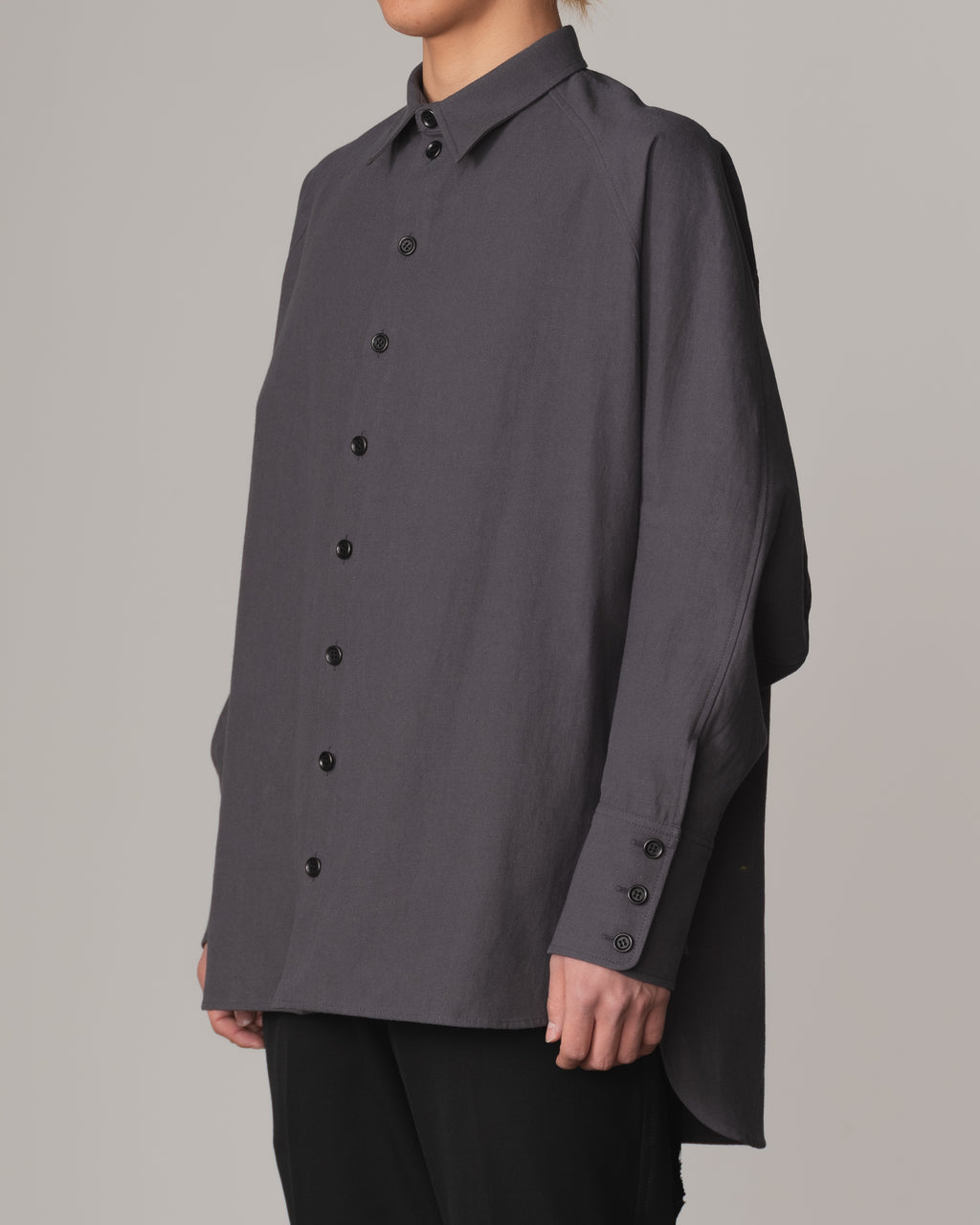 Shirt 988R- Cotton84% Hemp16% Twill- Waving Rope Print- Grey