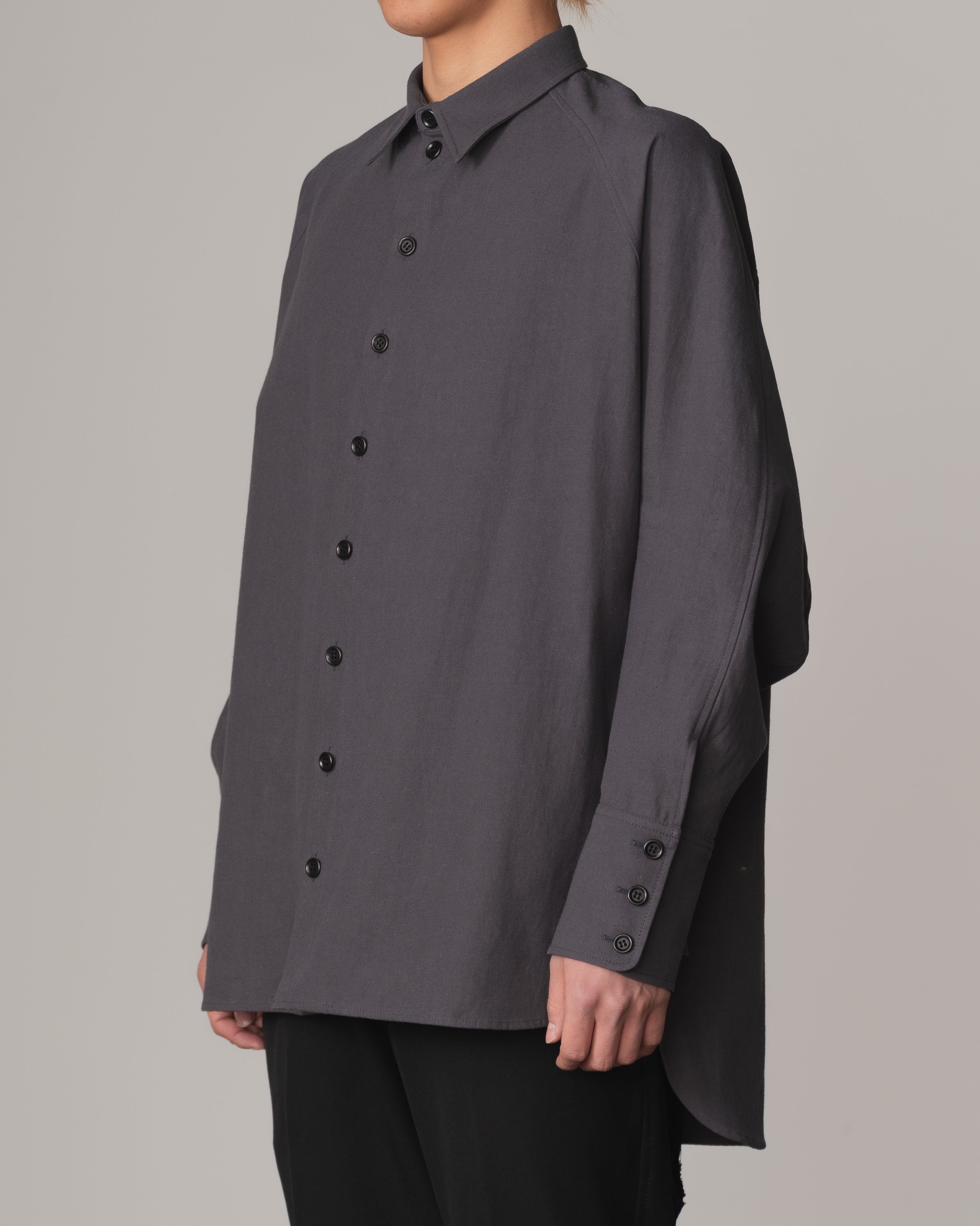 Shirt 988R- Cotton84% Hemp16% Twill- Waving Rope Print- Grey