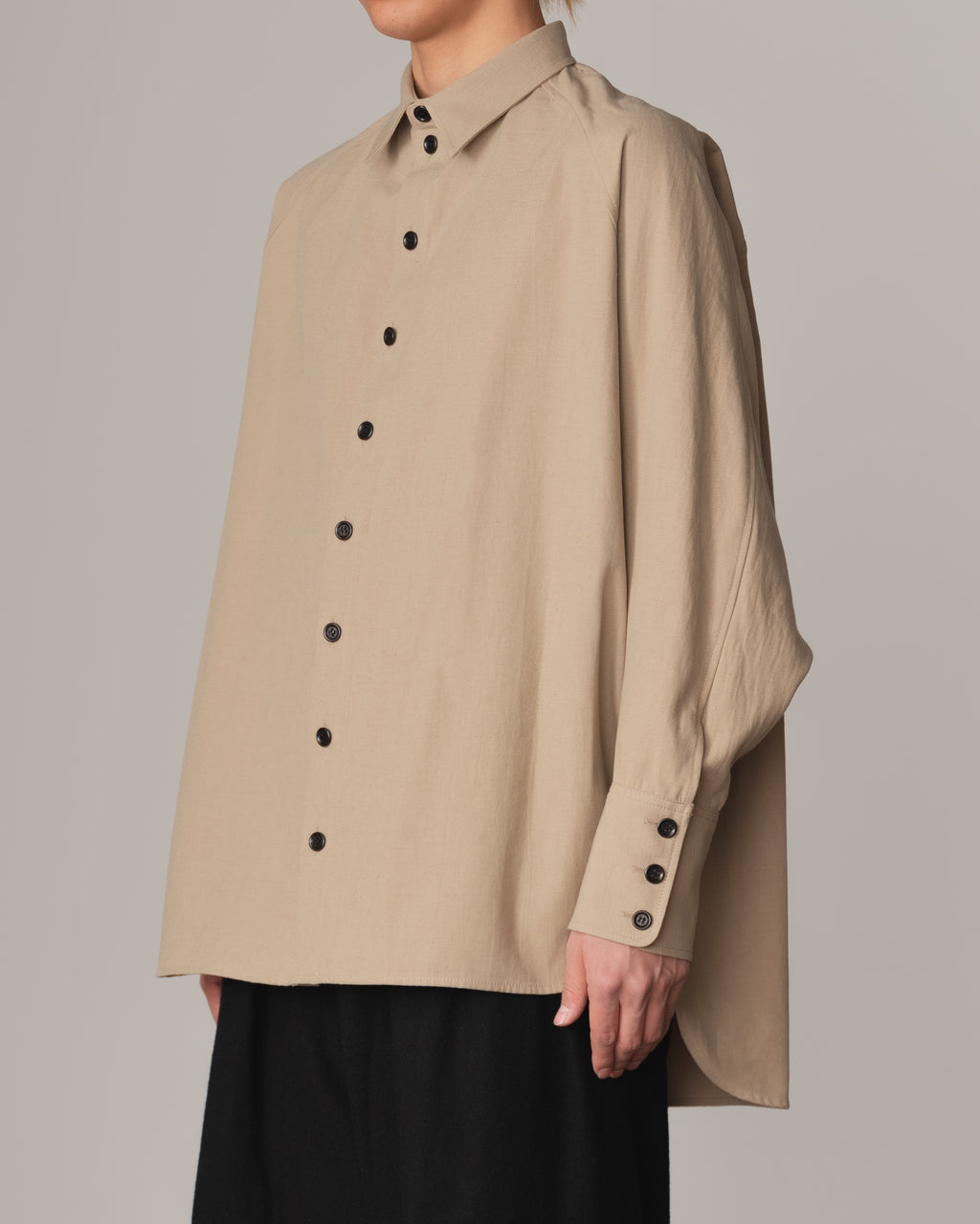 Shirt 988R- Cotton84% Hemp16% Twill- Waving Rope Print- Beige