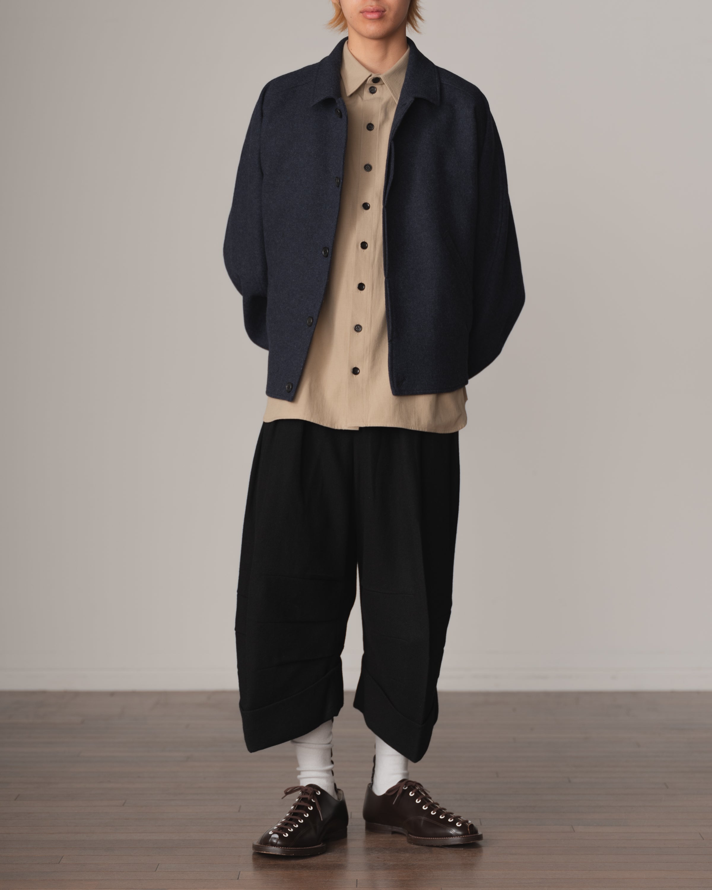 Shirt 988R- Cotton84% Hemp16% Twill- Waving Rope Print- Beige