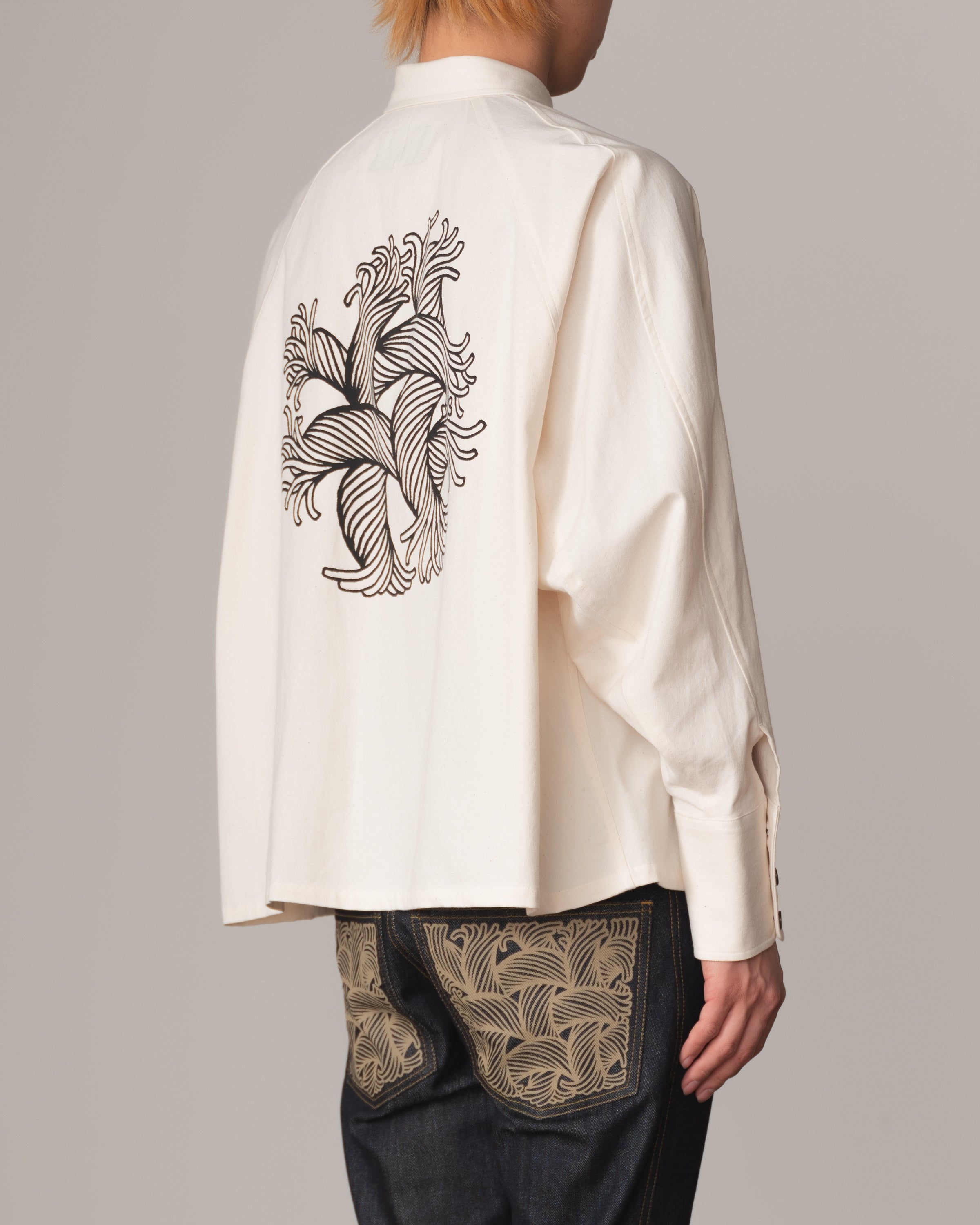 Shirt 988- Cotton100% Sdn- Embroidery Rope Print- Natural