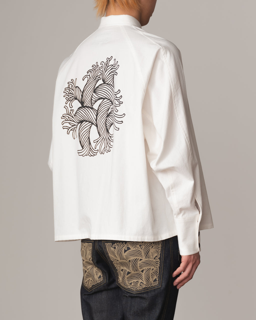 Shirt 988- Cotton100% Sdn- Embroidery Rope Print- Off White