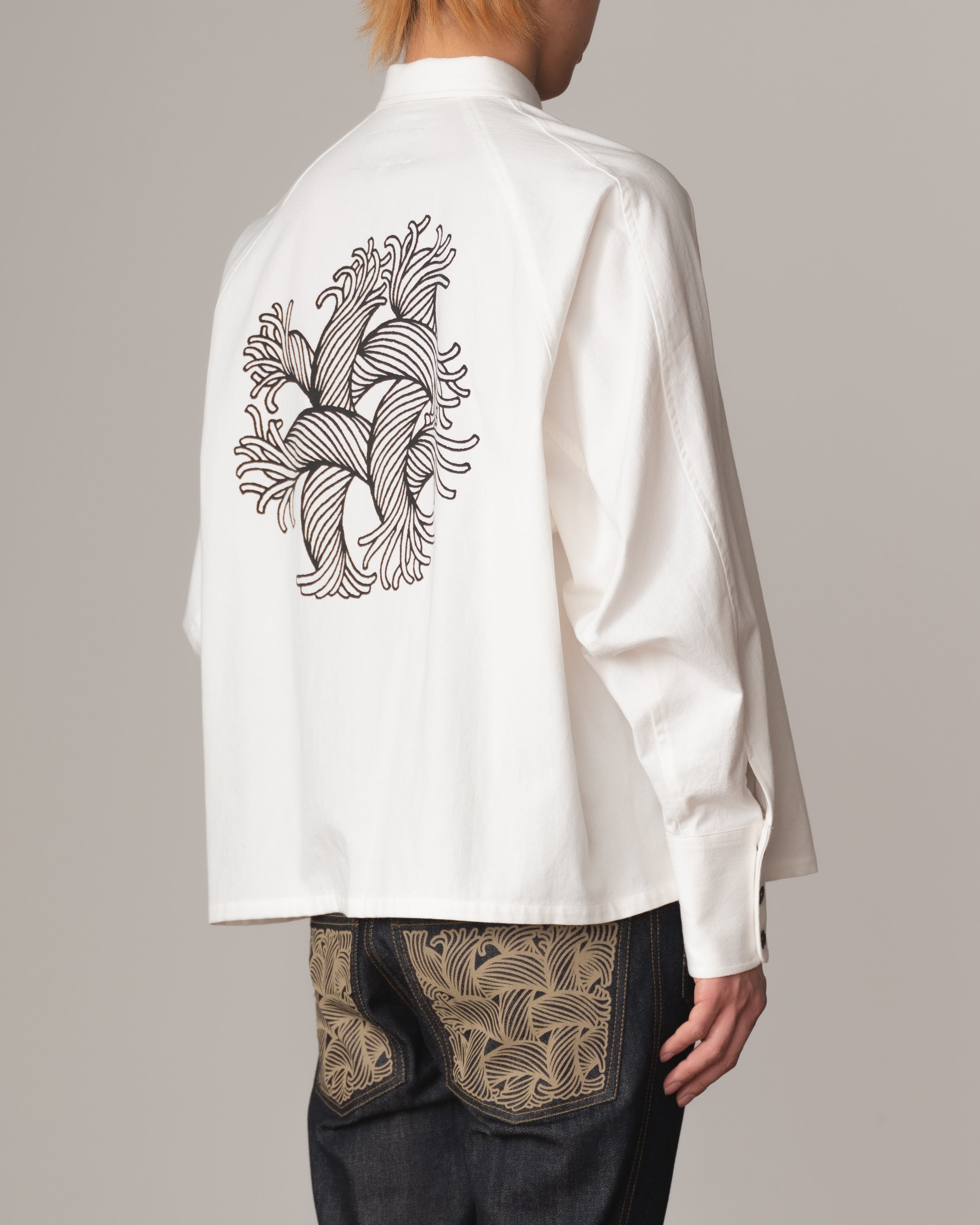 Shirt 988- Cotton100% Sdn- Embroidery Rope Print- Off White