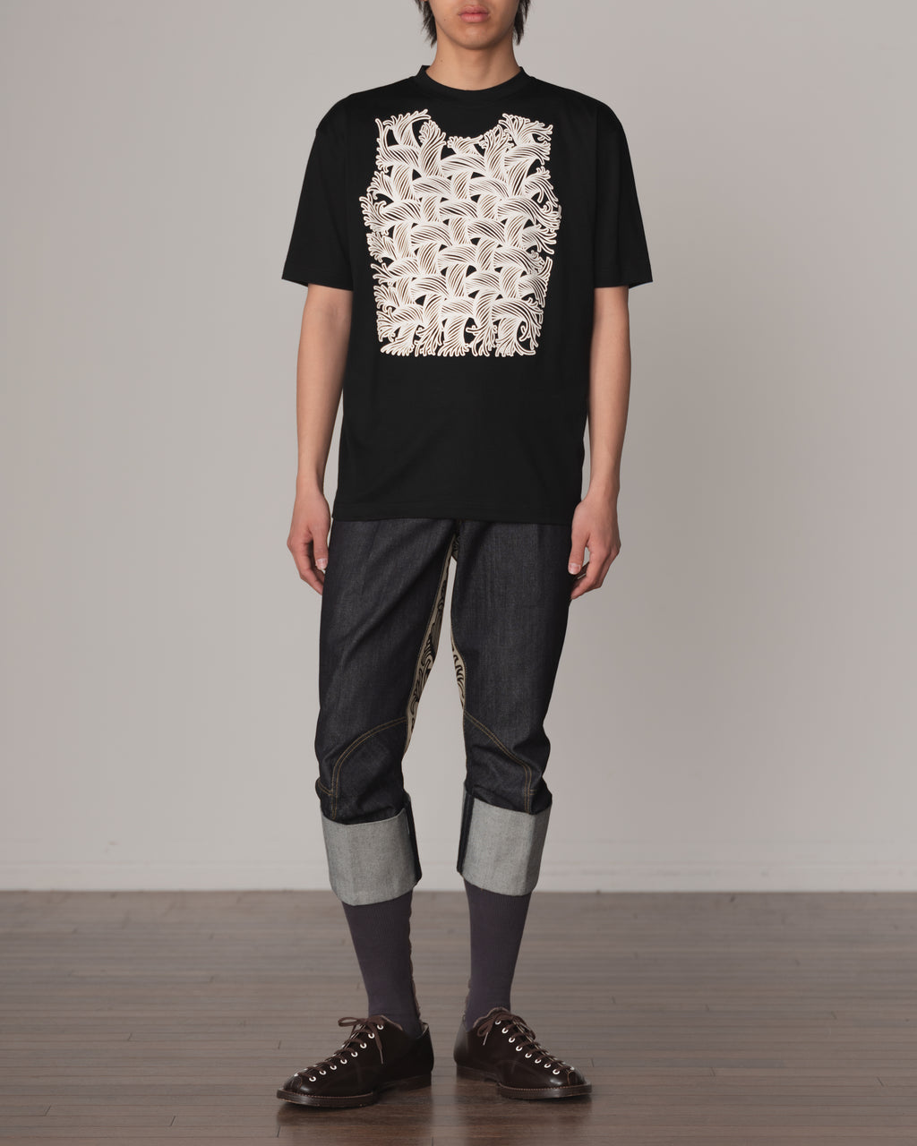 Tshirt Printed- Cotton100% Jersey- Rope Vest- Black