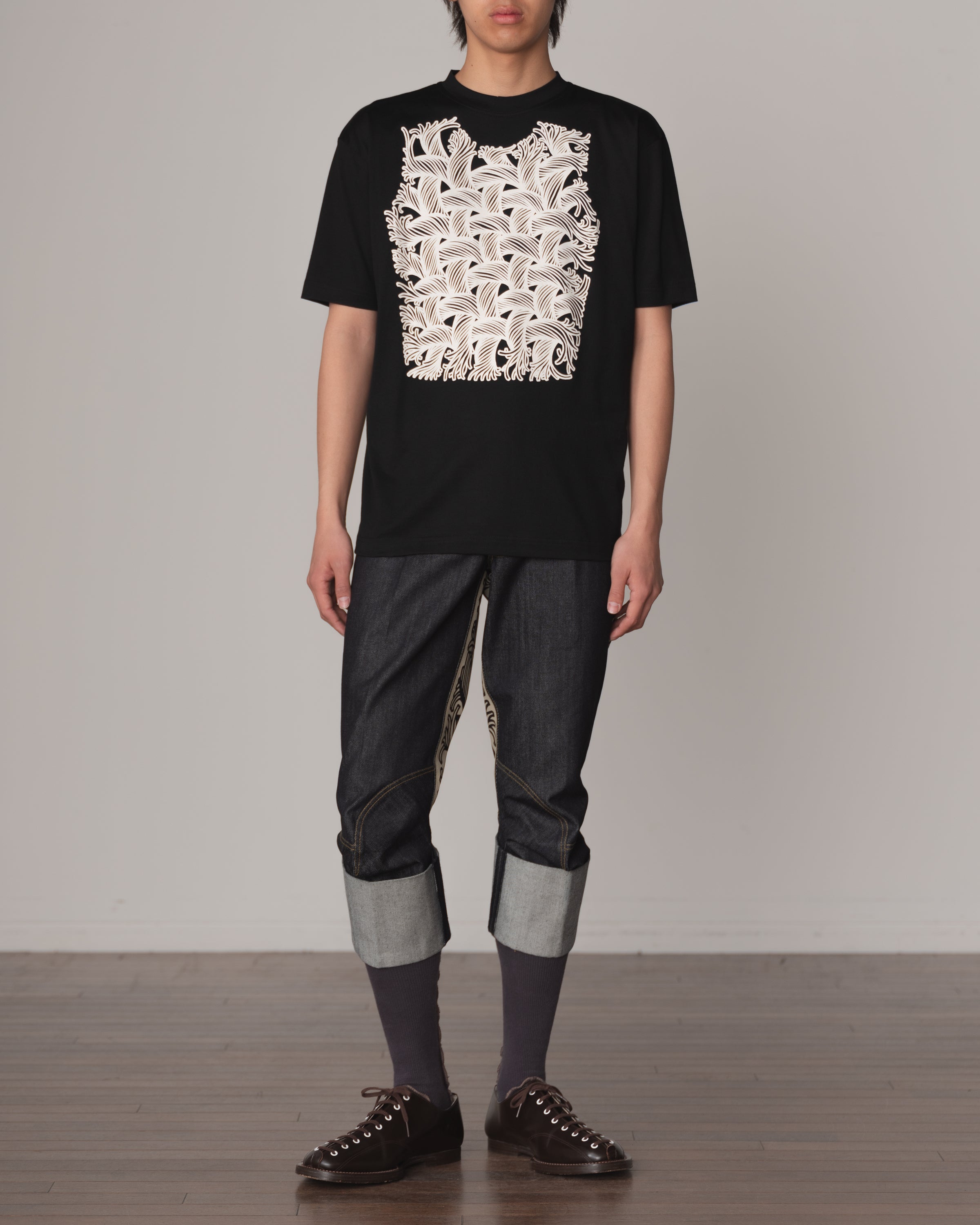 Tshirt Printed- Cotton100% Jersey- Rope Vest- Black