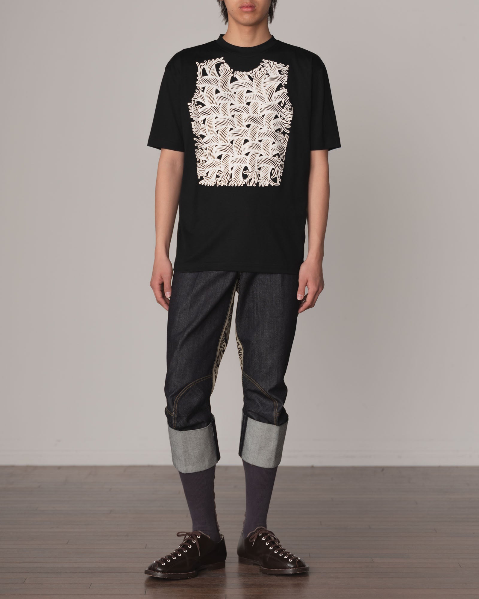 Tshirt Printed- Cotton100% Jersey- Rope Vest- Black
