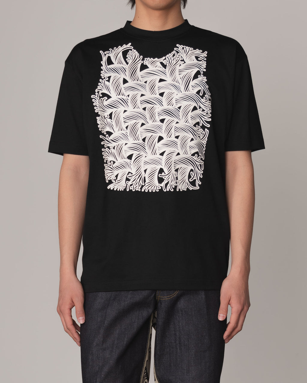 Tshirt Printed- Cotton100% Jersey- Rope Vest- Black