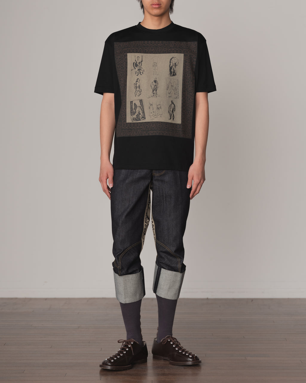 Tshirt Printed- Cotton100% Jersey- Portrait- Black