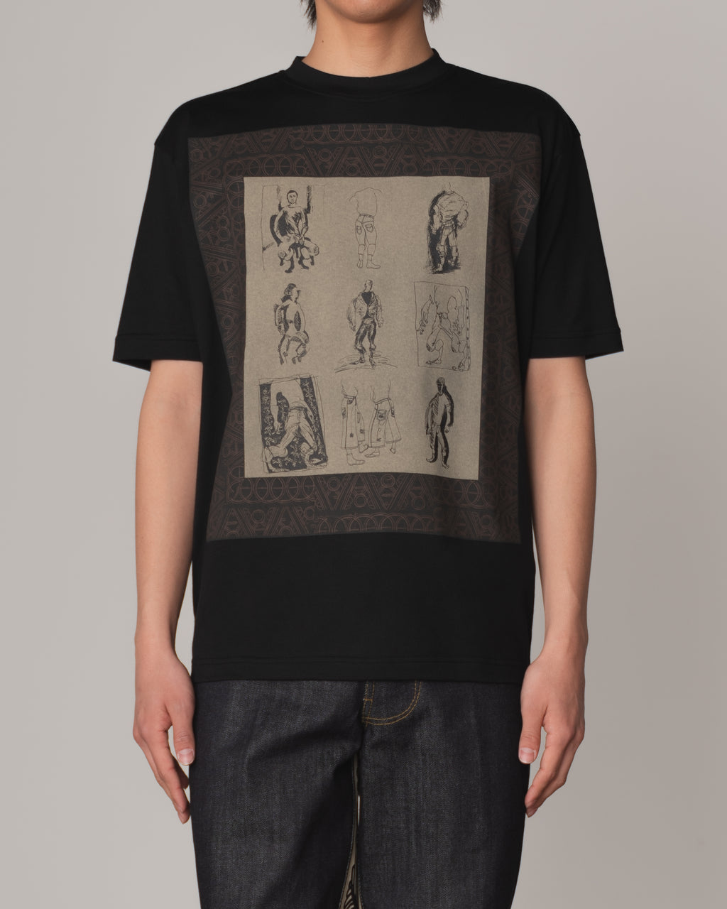 Tshirt Printed- Cotton100% Jersey- Portrait- Black